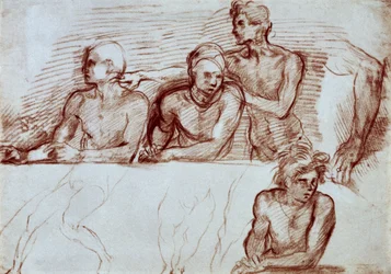Studie von vier männlichen Figuren